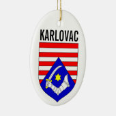 Wapenstaart van het district Karlovac, Kroatië Keramisch Ornament (Rechts)