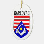 Wapenstaart van het district Karlovac, Kroatië Keramisch Ornament (Links)