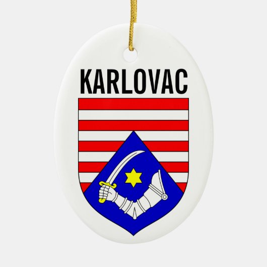 Wapenstaart van het district Karlovac, Kroatië Keramisch Ornament (Voorkant)