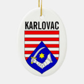 Wapenstaart van het district Karlovac, Kroatië Keramisch Ornament (Achterkant)