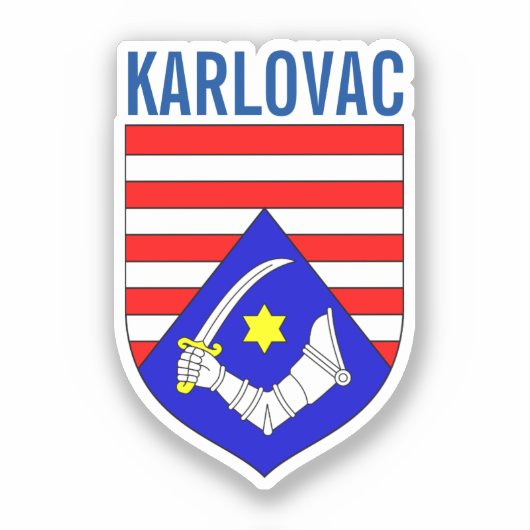 Wapenstaart van het district Karlovac, Kroatië Sticker (Voorkant)
