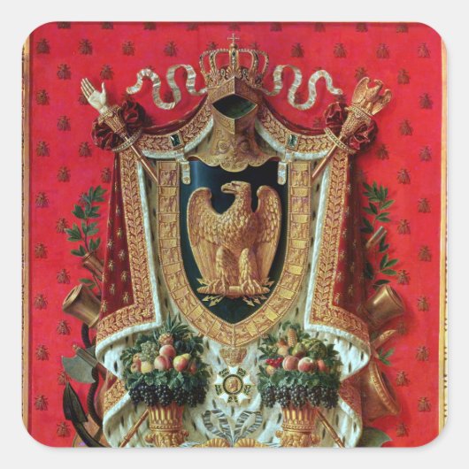 Wapenstaart van het Franse Rijk Vierkante Sticker (Voorkant)