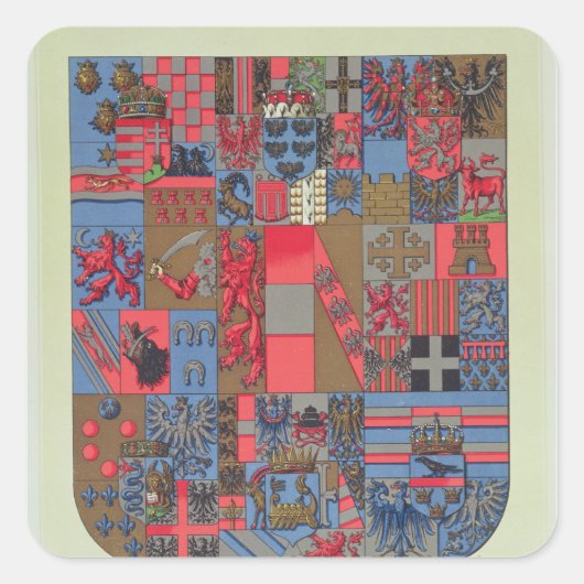 Wapenstaart van het Oostenrijks-Hongaarse rijk Vierkante Sticker (Voorkant)