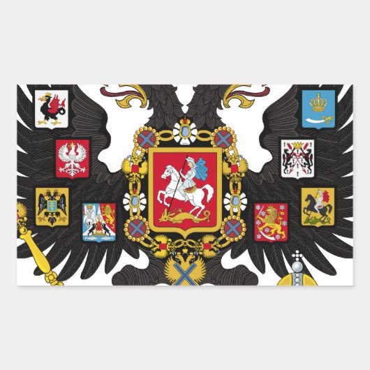 Wapenstaart van het Russische Rijk Rechthoekige Sticker (Voorkant)