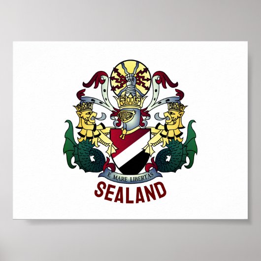 Wapenstaart van het Vorstendom Sealand Poster (Voorkant)
