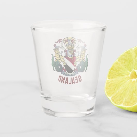 Wapenstaart van het Vorstendom Sealand Shot Glas (Achterkant)