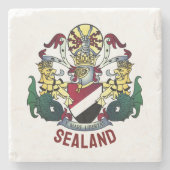 Wapenstaart van het Vorstendom Sealand Stenen Onderzetter (Voorkant)