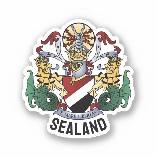 Wapenstaart van het Vorstendom Sealand Sticker (Voorkant)