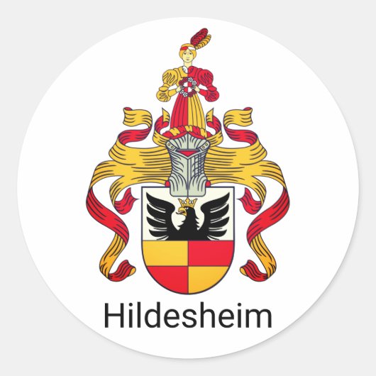 Wapenstaart van Hildesheim, Duitsland Ronde Sticker (Voorkant)