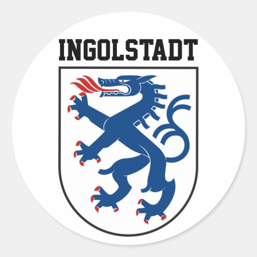 Wapenstaart van Ingolstadt, Beieren - DUITSLAND Ronde Sticker (Voorkant)