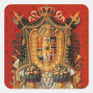 Wapenstaart van Italië, ontwerp voor tapijten Vierkante Sticker