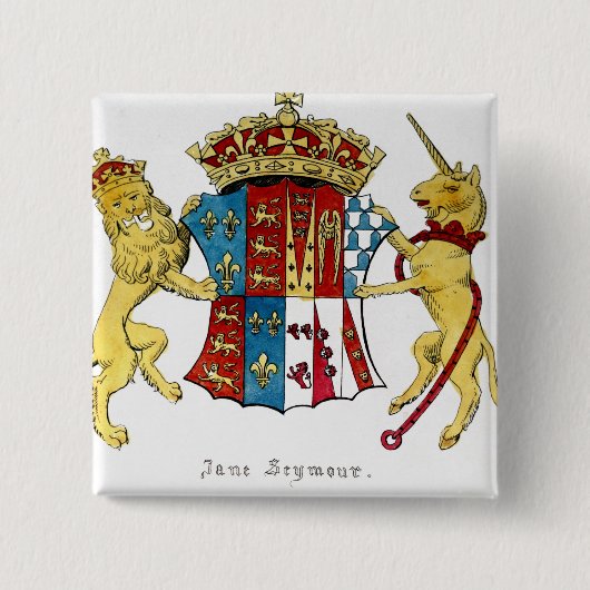 Wapenstaart van Jane Seymour Vierkante Button 5,1 Cm (Voorkant)