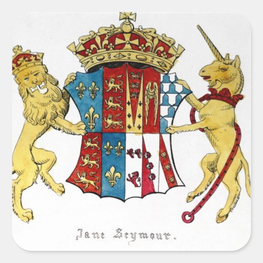 Wapenstaart van Jane Seymour Vierkante Sticker (Voorkant)