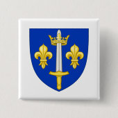 Wapenstaart van Jeanne d'Arc Vierkante Button 5,1 Cm (Voorkant)