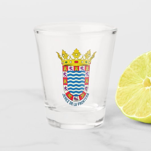 Wapenstaart van Jerez de la Frontera Shot Glas (Voorkant)