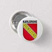 Wapenstaart van Karlsruhe, DUITSLAND Ronde Button 3,2 Cm (Voorkant /achterkant)