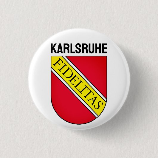 Wapenstaart van Karlsruhe, DUITSLAND Ronde Button 3,2 Cm (Voorkant)