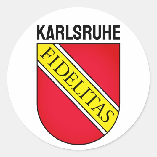 Wapenstaart van Karlsruhe, DUITSLAND Ronde Sticker (Voorkant)