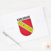 Wapenstaart van Karlsruhe, DUITSLAND Ronde Sticker (Envelop)