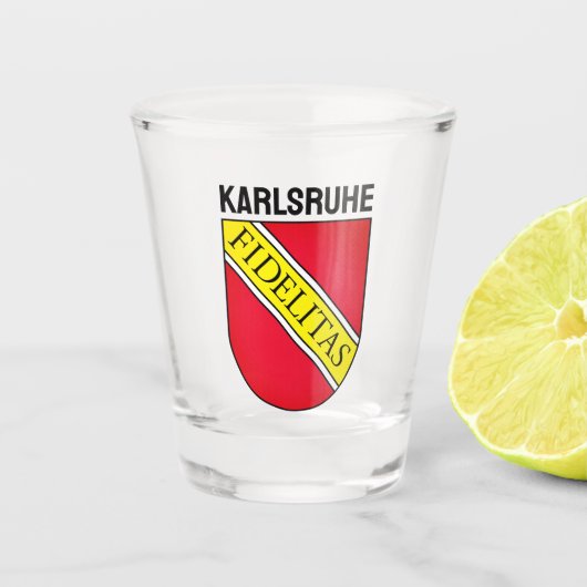 Wapenstaart van Karlsruhe, DUITSLAND Shot Glas (Voorkant)