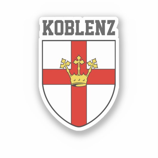 Wapenstaart van Koblenz, Duitsland Sticker (Voorkant)