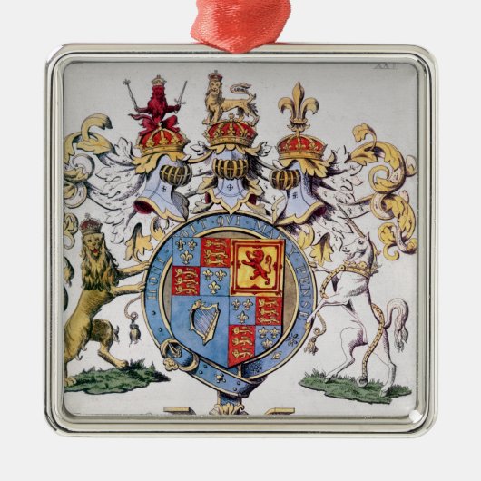 Wapenstaart van koning James I van Engeland Metalen Ornament (Voorkant)