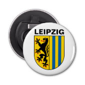 Wapenstaart van Leipzig, Duitsland Button Flesopener (Voorkant)
