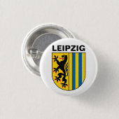 Wapenstaart van Leipzig, Duitsland Ronde Button 3,2 Cm (Voorkant /achterkant)
