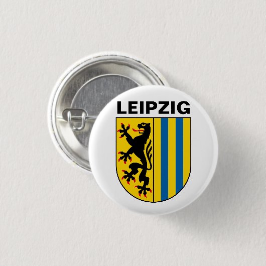 Wapenstaart van Leipzig, Duitsland Ronde Button 3,2 Cm (Voorkant /achterkant)