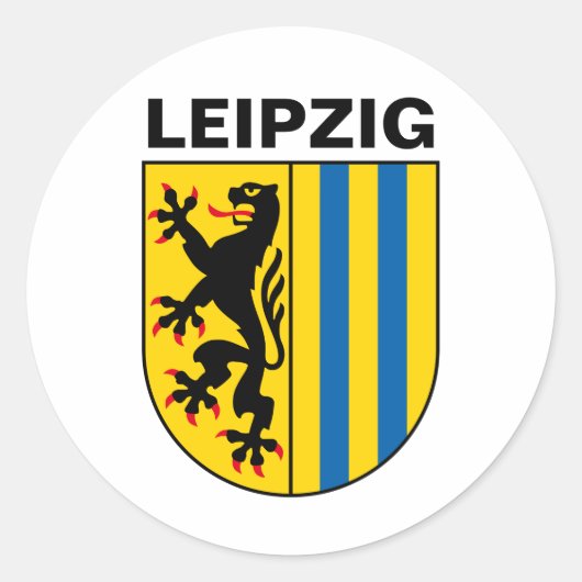 Wapenstaart van Leipzig, Duitsland Ronde Sticker (Voorkant)