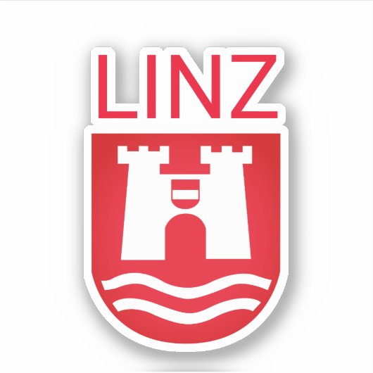 Wapenstaart van Linz, OOSTENRIJK Sticker (Voorkant)