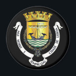 Wapenstaart van Lissabon, Portugal Magnet<br><div class="desc">Wapenmunt van Lissabon,  Portugal. Brasão de Lisboa,  Portugal. Auteur: Sérgio Horta</div>