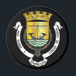 Wapenstaart van Lissabon, Portugal Magnet<br><div class="desc">Wapenmunt van Lissabon,  Portugal. Brasão de Lisboa,  Portugal. Auteur: Sérgio Horta</div>