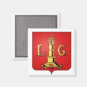 Wapenstaart van Luik, België Magneet (Voorkant / Achterkant)