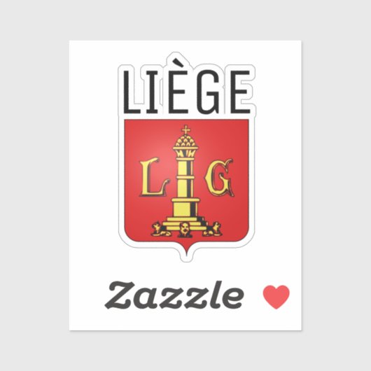 Wapenstaart van Luik, België Square Sticker (Vel)
