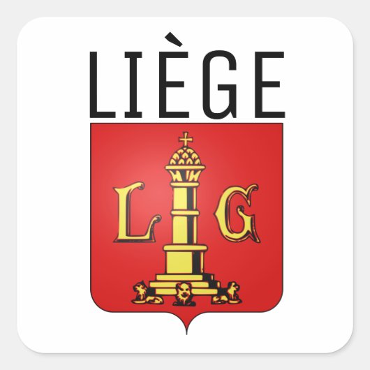 Wapenstaart van Luik, België Square Sticker (Voorkant)