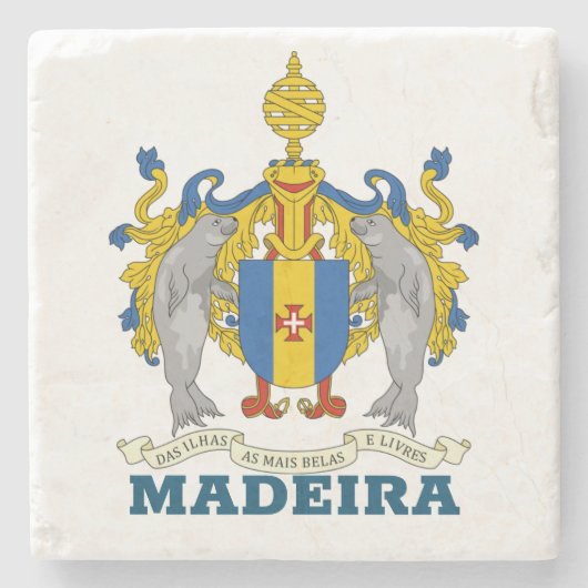 Wapenstaart van Madeira, Portugal Stenen Onderzetter (Voorkant)
