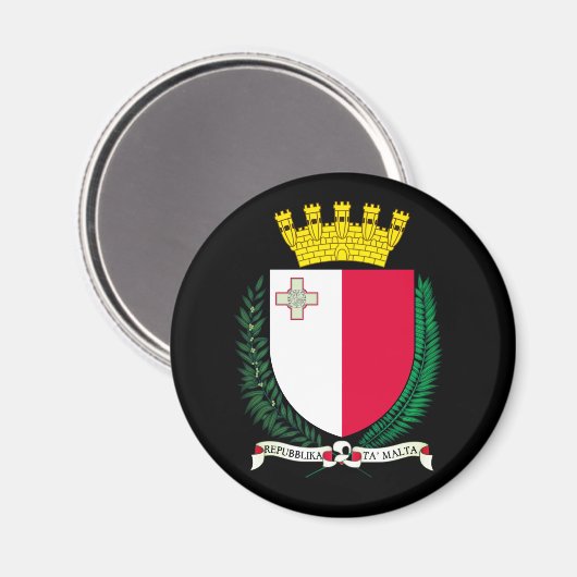 Wapenstaart van Malta Magnet (Voorkant / Achterkant)