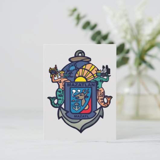 Wapenstaart van Mazatlán, Sinaloa (MX) Briefkaart (Staand voorkant)