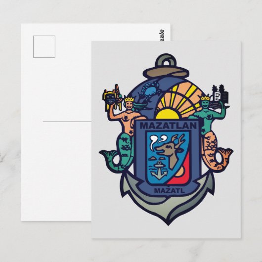 Wapenstaart van Mazatlán, Sinaloa (MX) Briefkaart (Voorkant / Achterkant)