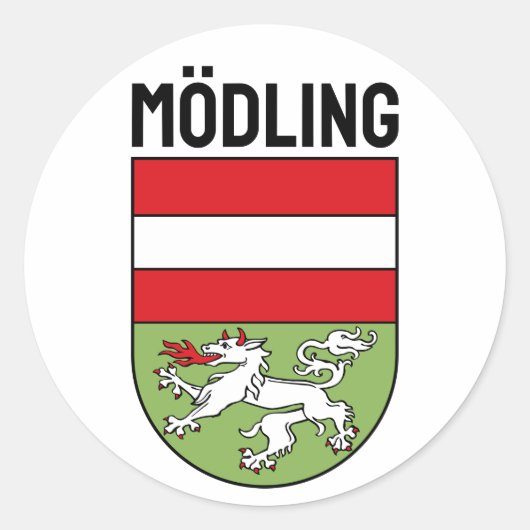 Wapenstaart van Mödling (OOSTENRIJK) Ronde Sticker (Voorkant)