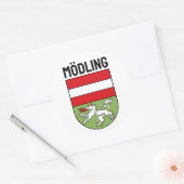 Wapenstaart van Mödling (OOSTENRIJK) Ronde Sticker (Envelop)