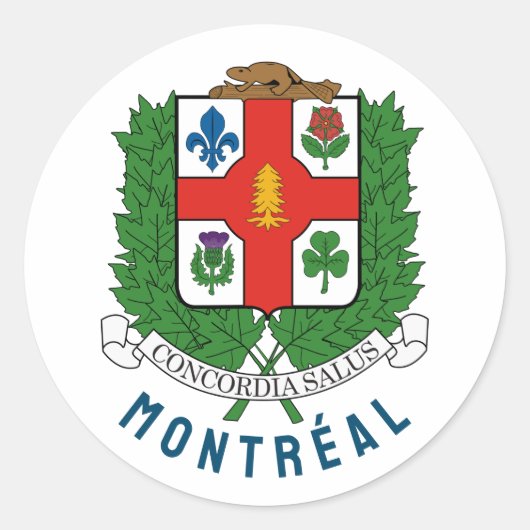 Wapenstaart van Montréal, CANADA Ronde Sticker (Voorkant)
