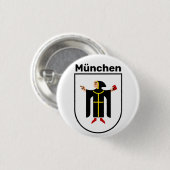 Wapenstaart van München Ronde Button 3,2 Cm (Voorkant /achterkant)