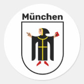 Wapenstaart van München Ronde Sticker (Voorkant)