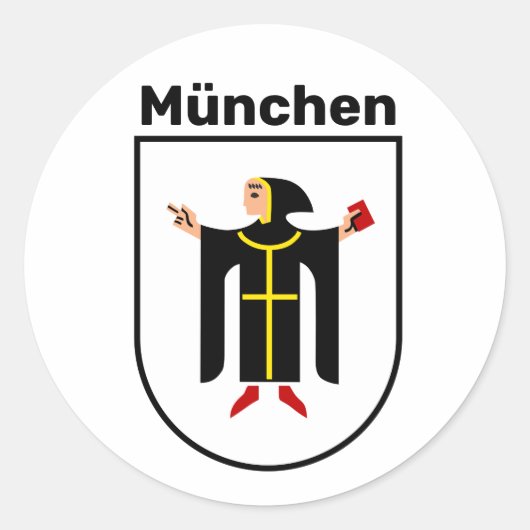Wapenstaart van München Ronde Sticker (Voorkant)