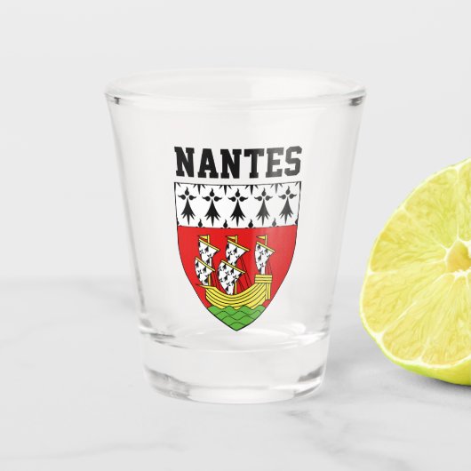 Wapenstaart van Nantes, Frankrijk Shot Glas (Voorkant)