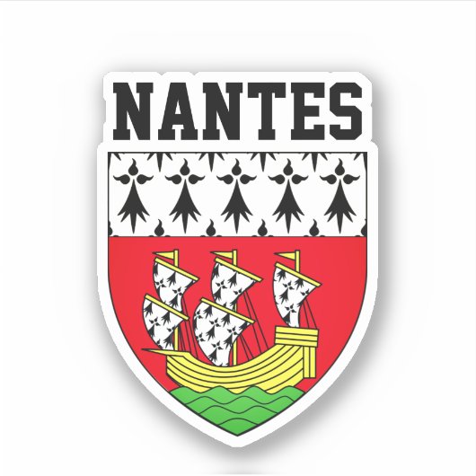 Wapenstaart van Nantes, Frankrijk Sticker (Voorkant)