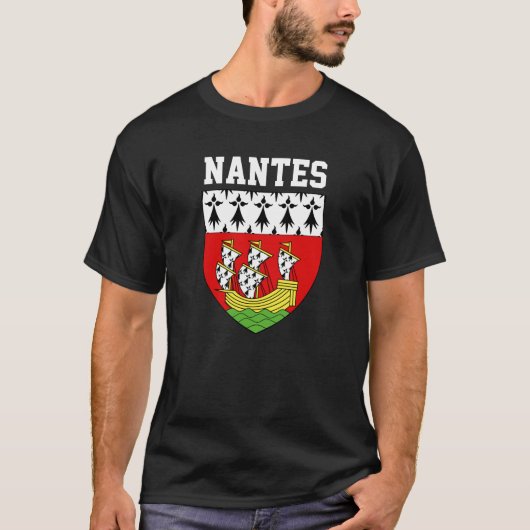 Wapenstaart van Nantes, Frankrijk T-shirt (Voorkant)