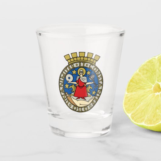 Wapenstaart van Oslo, Noorwegen Shot Glas (Voorkant)